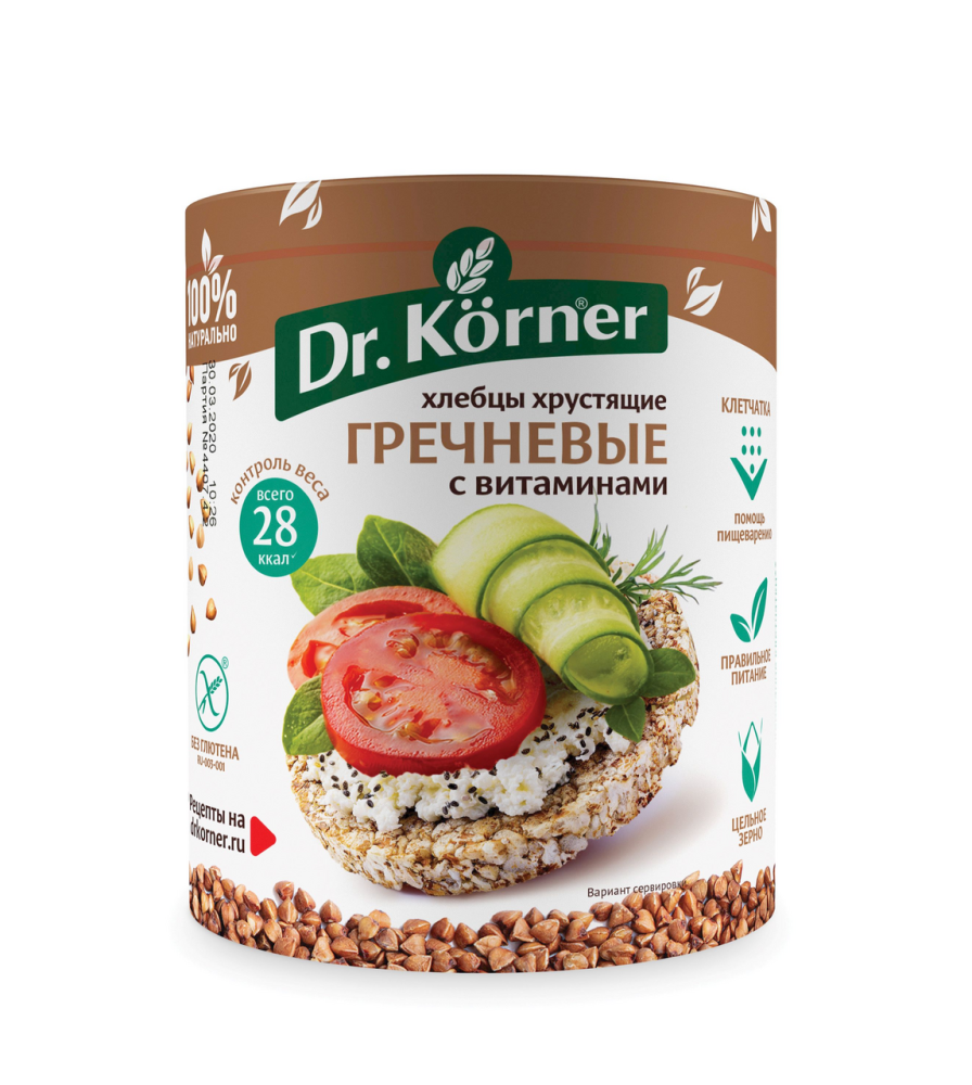 Хлебцы Dr. Korner гречневые с витаминами, 100г
