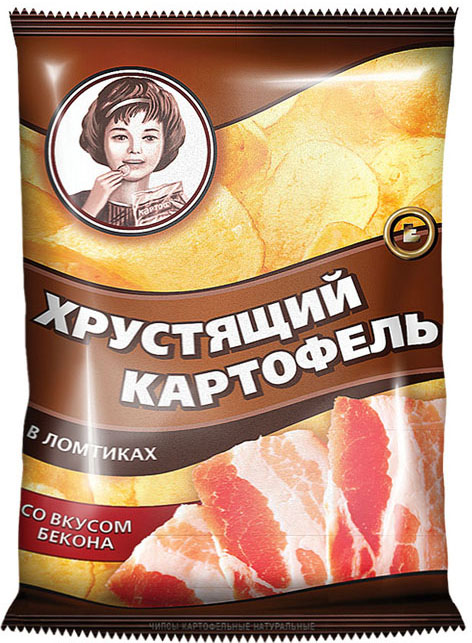 Чипсы Хрустящий картофель в ломтиках со вкусом бекона, 40г