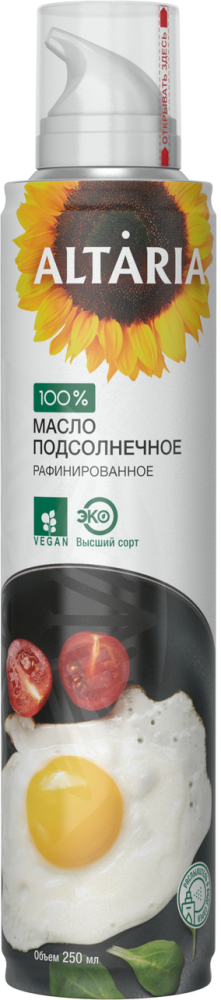 Масло Altaria подсолнечное рафинированное дезодорированное, 250мл
