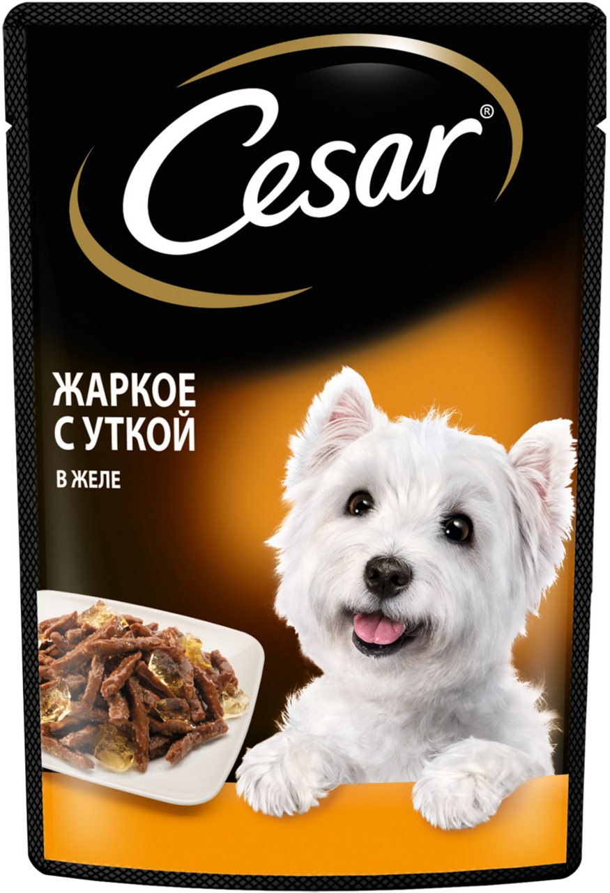 Корм влажный Cesar жаркое с уткой в желе для взрослых собак 85 г