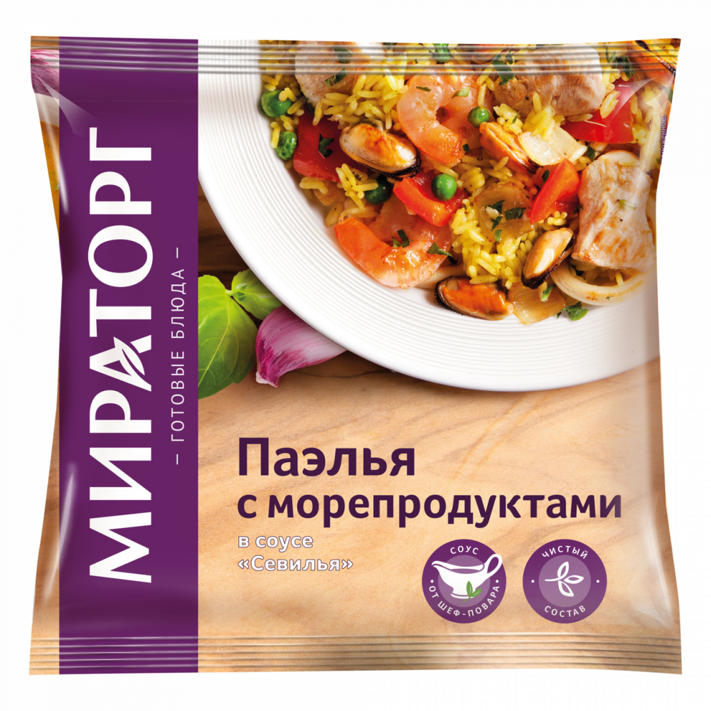 Паэлья Мираторг с морепродуктами в соусе Севилья, 400г