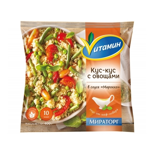 Смесь овощная Vитамин Кус-кус с овощами в соусе Марокко замороженная 400 г