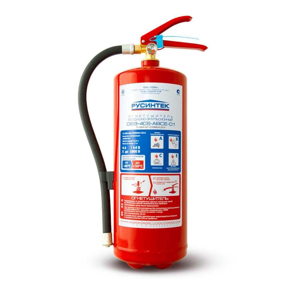 Огнетушитель Ратоборец ОВЭ 4 АВCЕ 01 4 л