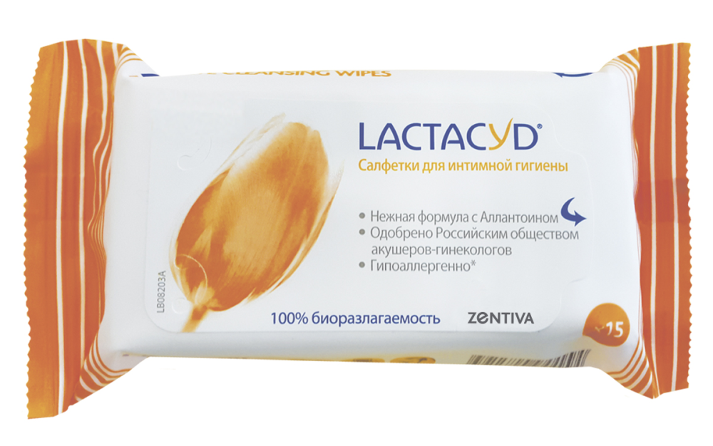 Салфетки Lactacyd для интимной гигиены 15шт