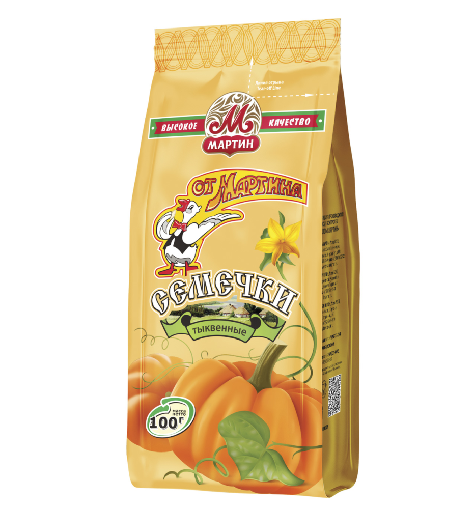 Семечки от Мартина Тыквенные обжаренные неочищенные с солью, 100г