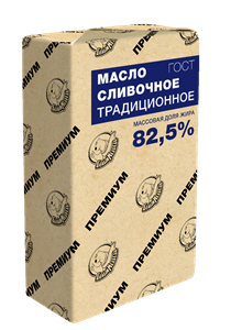 Масло сливочное Белый медведь Премиум Традиционное 82.5%, 380г БЗМЖ