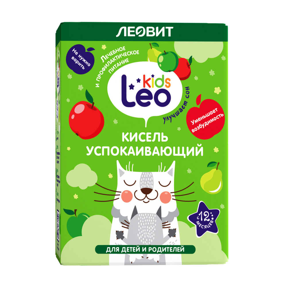 Кисель Леовит Leo Kids успокаивающий для детей и родителей (12г х 5шт), 60г