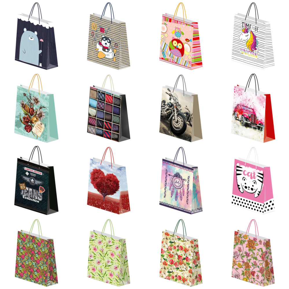 Пакет бумажный подарочный Regalissimi 18*21*8,5 см, в асс.