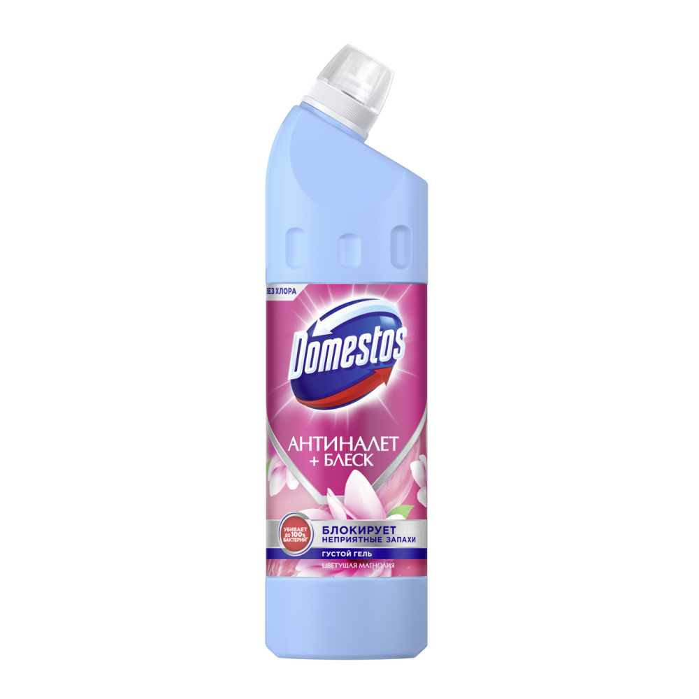 Универсальный чистящий гель Domestos Антиналет + блеск Цветущая магнолия, 750мл