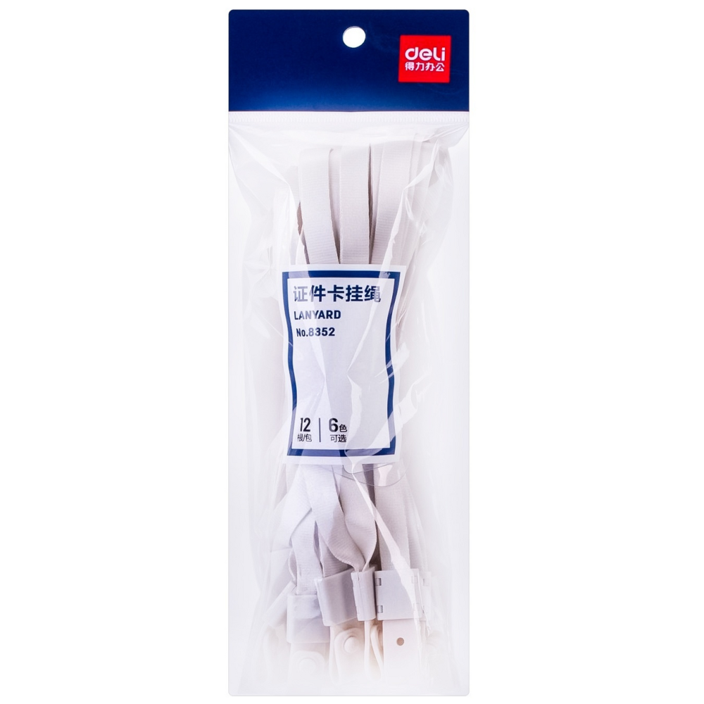 Шнур для бейджа Deli 8352 синий 45 х 1 см 12 шт