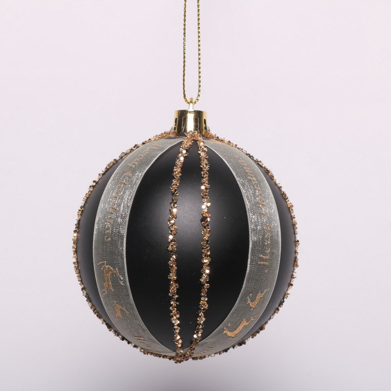 Шар B&H Рождественские олени черный, 8см