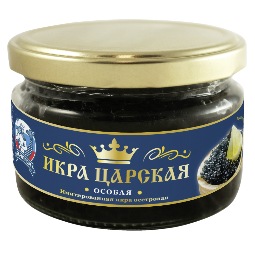 Икра имитированная Европром Царская со вкусом икры осетровых рыб зернистая 220 г