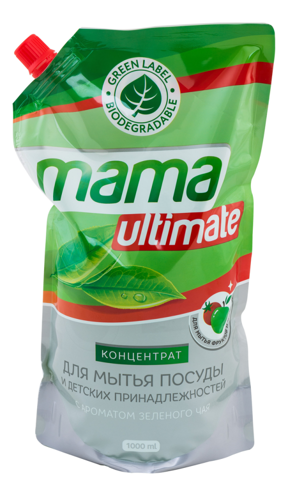 Средство Mama Ultimate Зеленый чай для мытья посуды 1 л
