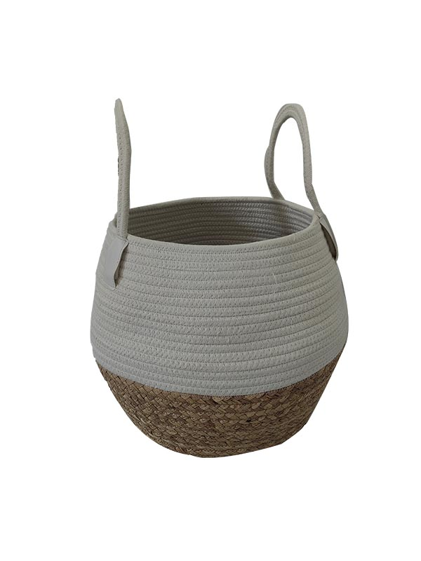 Корзина для белья круглая из хлопкового шнурка, 28 x 28 x 30см