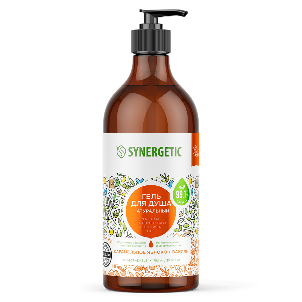 Гель для душа Synergetic карамель и ваниль, 750мл