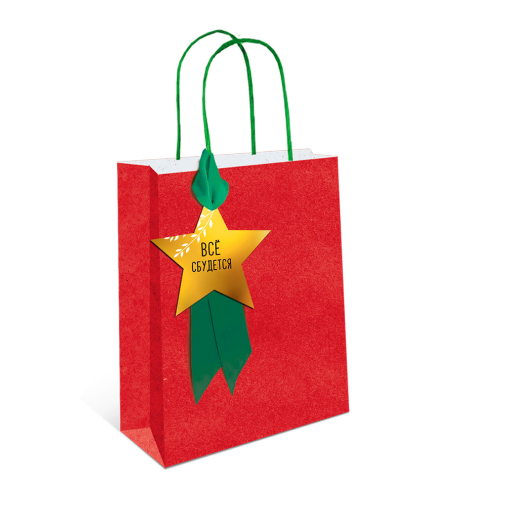 Сумка Арт и Дизайн С новым годом Премиум крафт, 20 х 24 х 10см