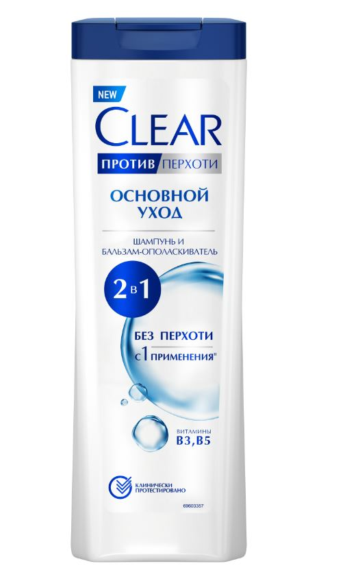 Шампунь Clear Основной уход против перхоти антибактериальный эффект 400 мл