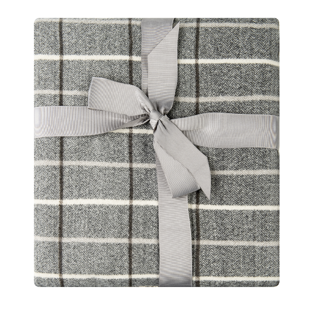 Tarrington House Плед трикотажный серый в клетку, 130 х 170см