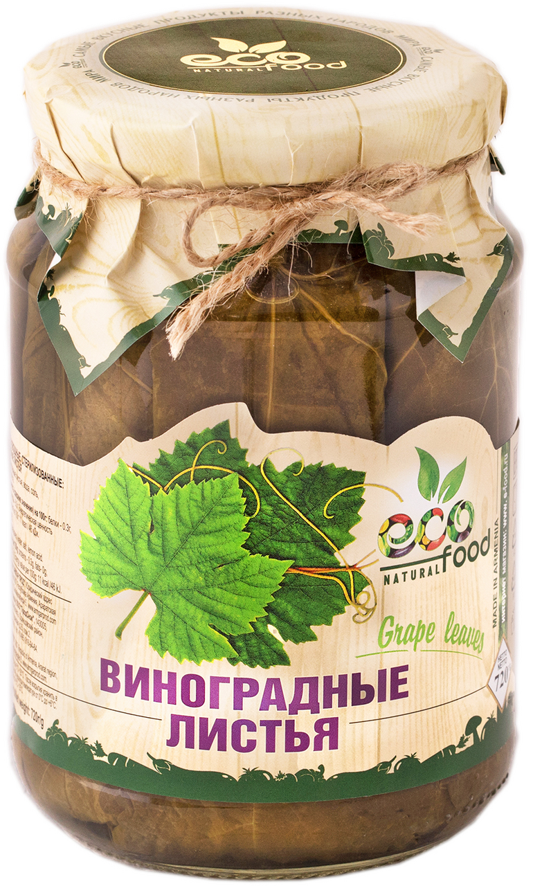 Листья EcoFood виноградные, 720г