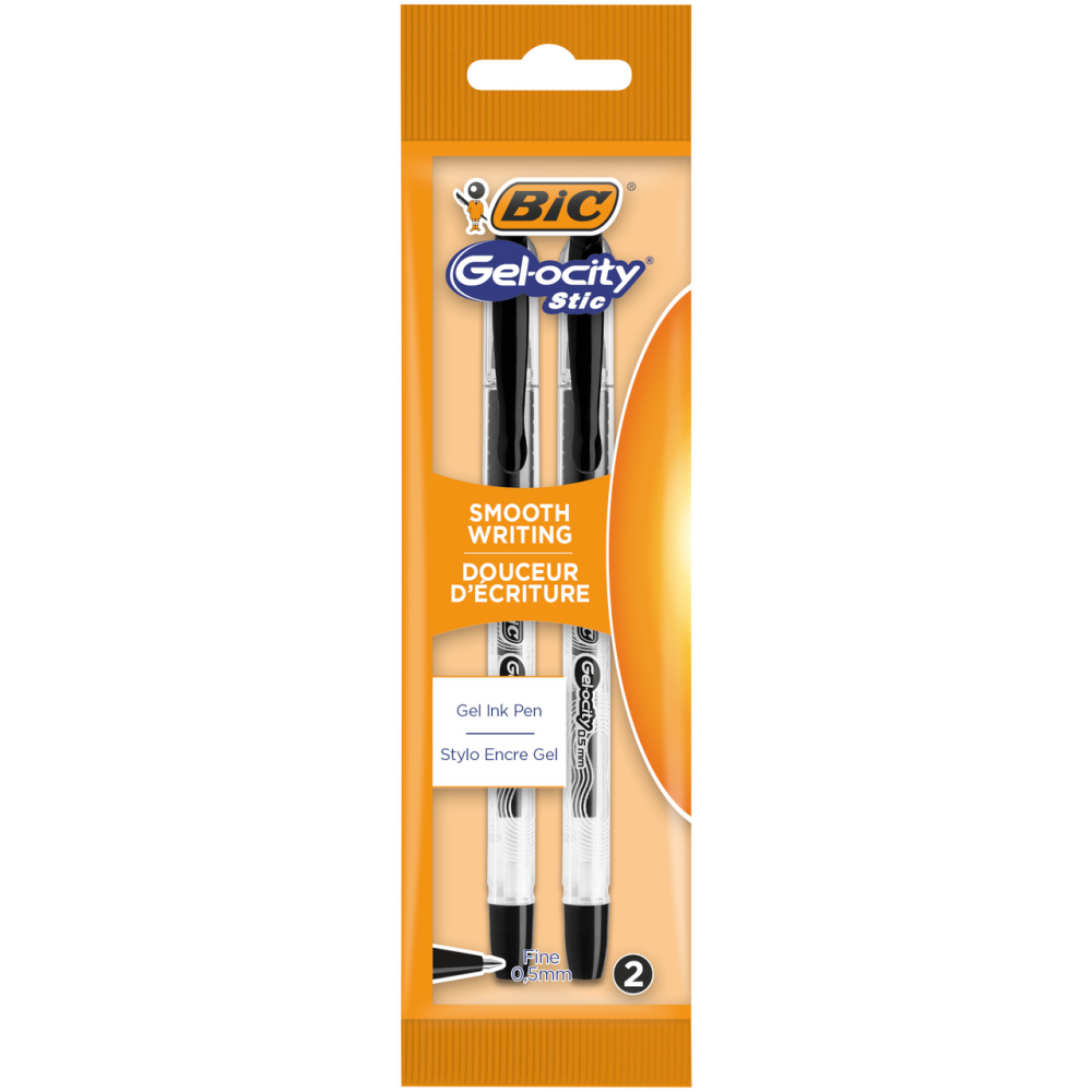 Ручка BIC Gel-Ocity Stick гелевая черная, 2шт