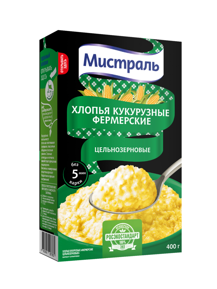 Хлопья кукурузные Мистраль фермерские, 400г