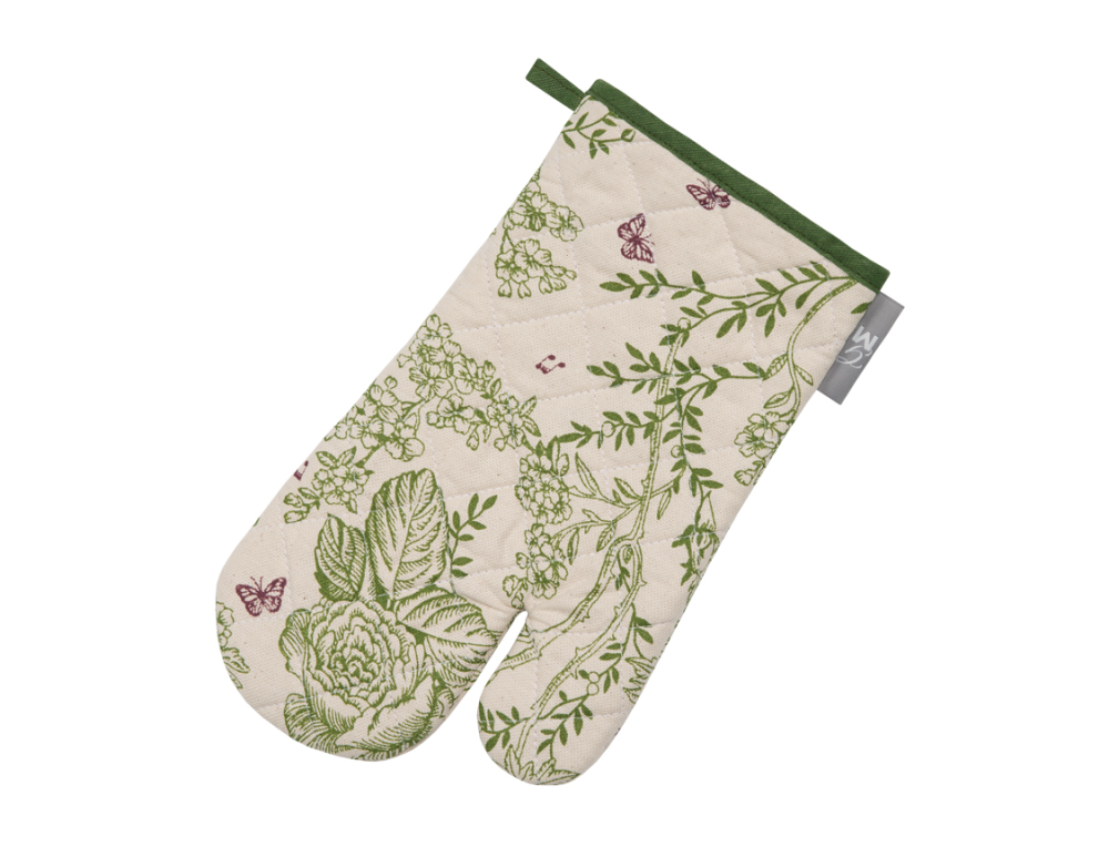 Варежка-прихватка Guten Morgen стеганая рогожка цветы, 18 x 30см