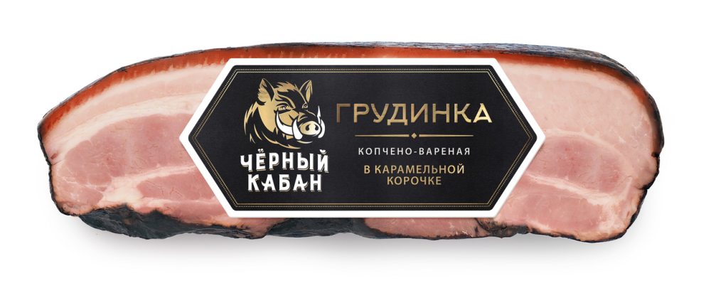 Грудинка Черный кабан в карамельной корочке варено-копченая, 300г