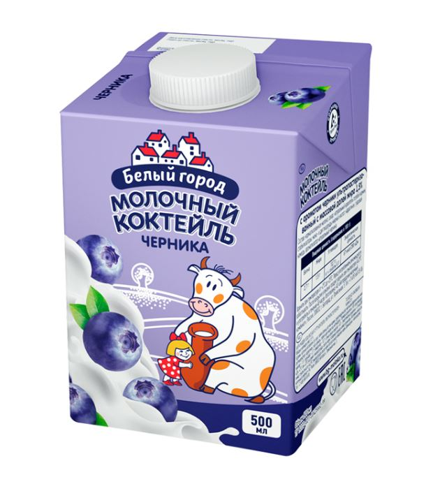 Коктейль Белый город молочный черника 1.5% 500 мл