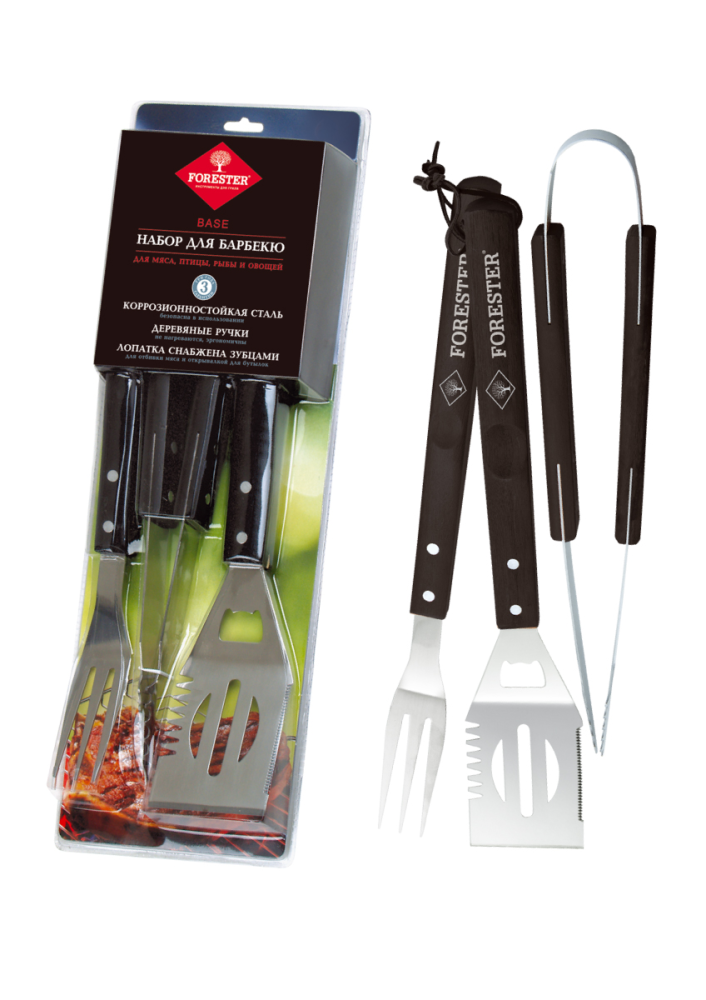Набор для барбекю Forester BBQ-3 Три предмета c деревянными ручками