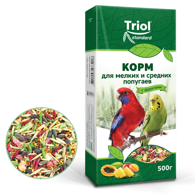 Корм Triol для попугаев с фруктами 500 г