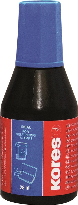 Краска штемпельная Kores на водно-масляной основе красная, 28г