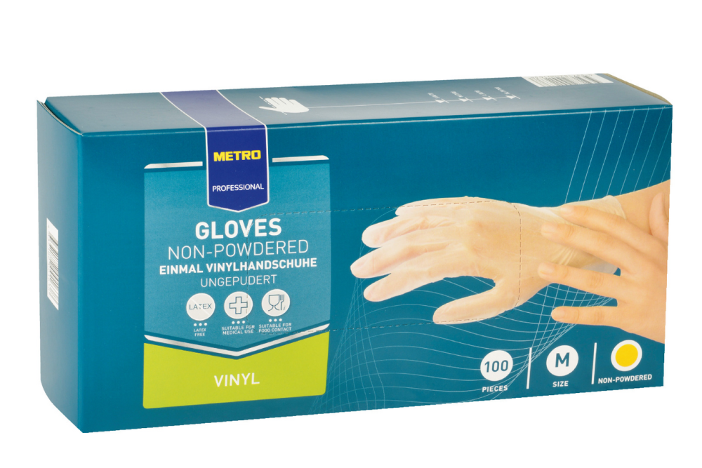 METRO PROFESSIONAL Перчатки виниловые размер M, 100шт