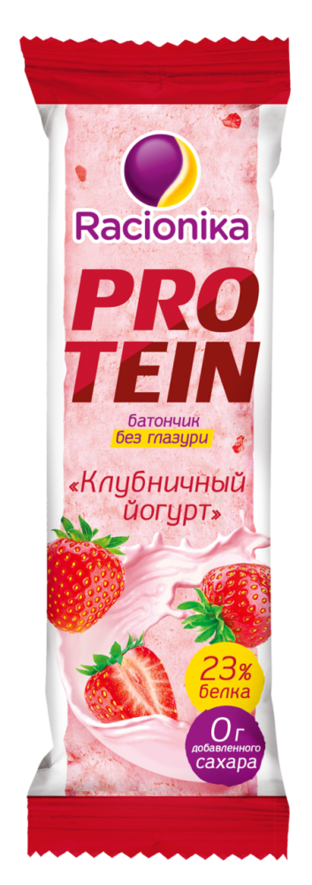 Батончик Racionika Protein Клубничный йогурт, 45г