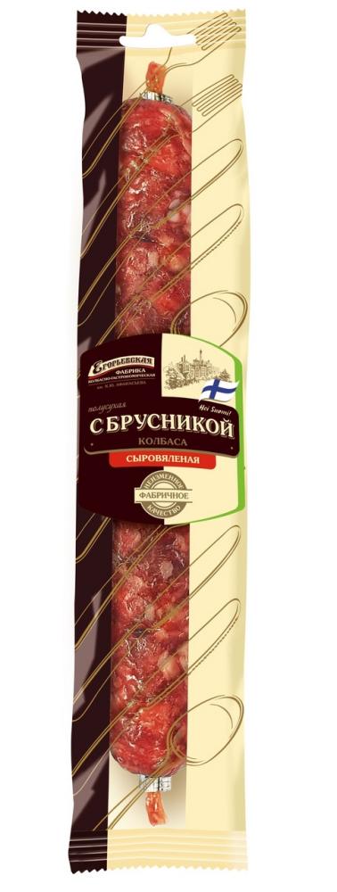 Колбаса Егорьевская КГФ с брусникой сыровяленая полусухая, 100г