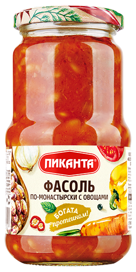 Фасоль Пиканта По-монастырски с овощами, 470г