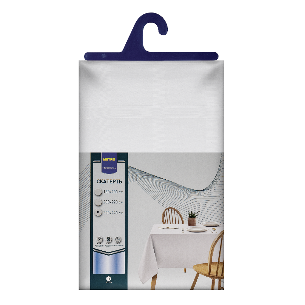 METRO PROFESSIONAL Скатерть экрю в клетку, 220 х 240см