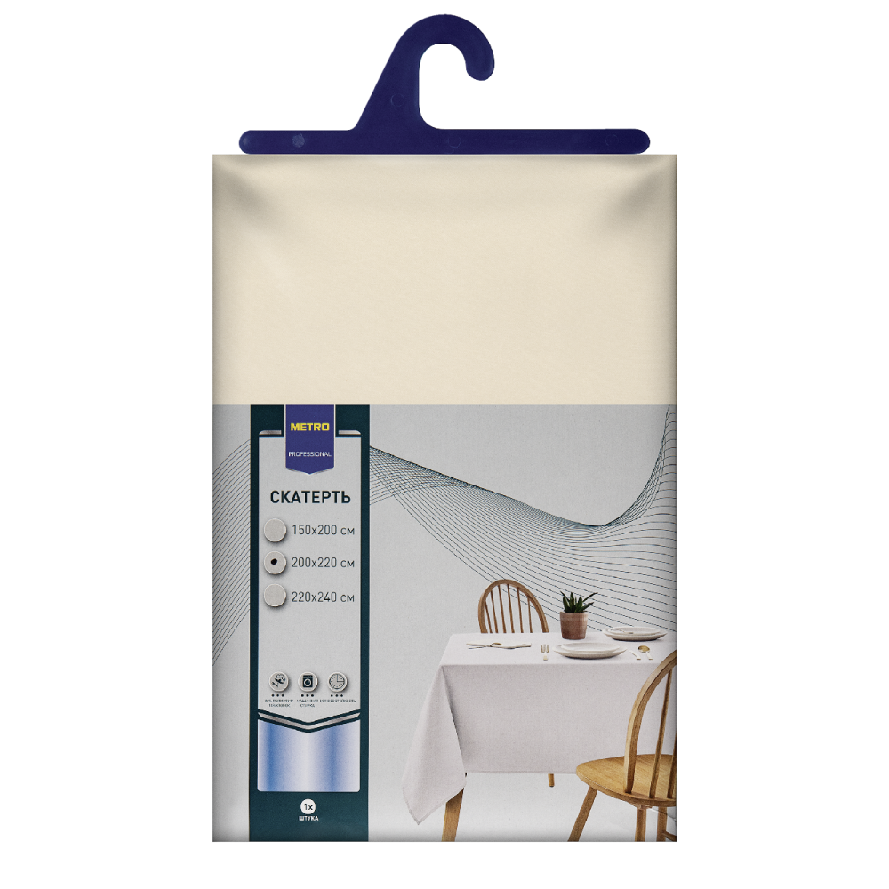 METRO PROFESSIONAL Скатерть экрю, 200 х 220см