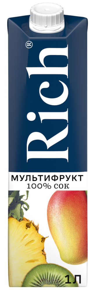 Сок Rich Мультифрут с мякотью 100% 1л