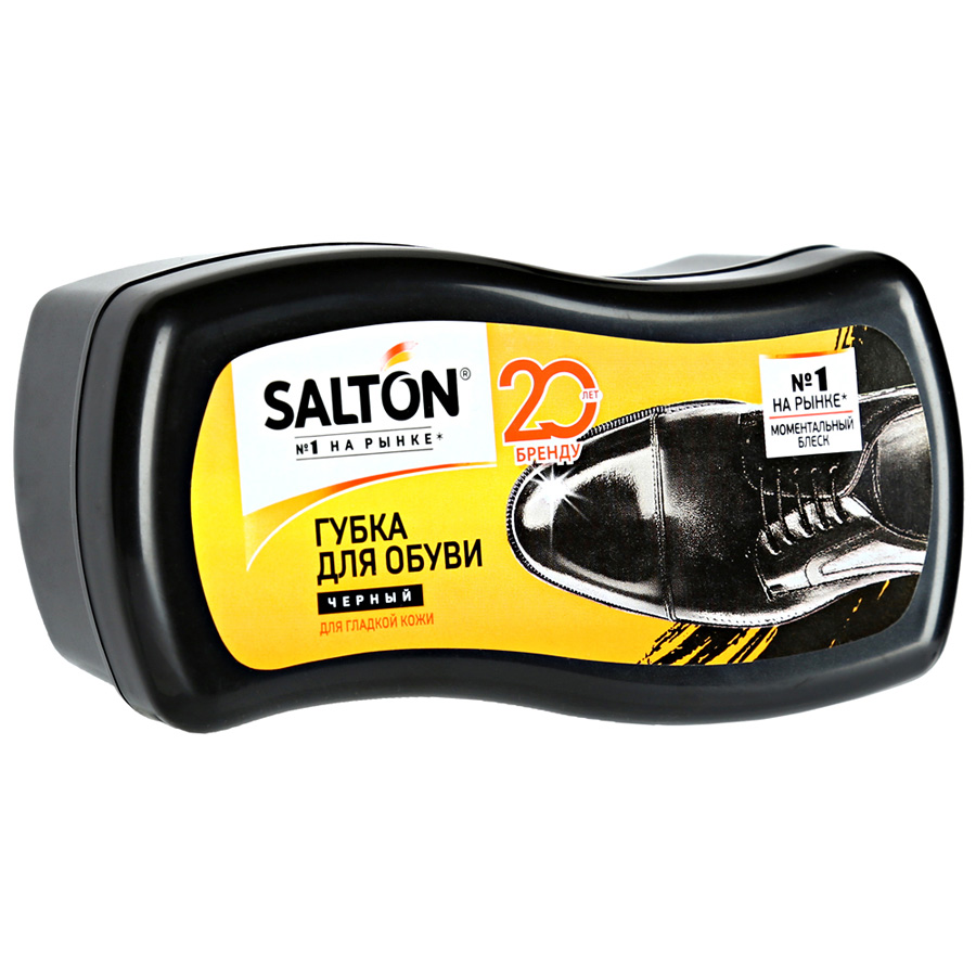 Губка для чистки обуви из кожи Salton черная