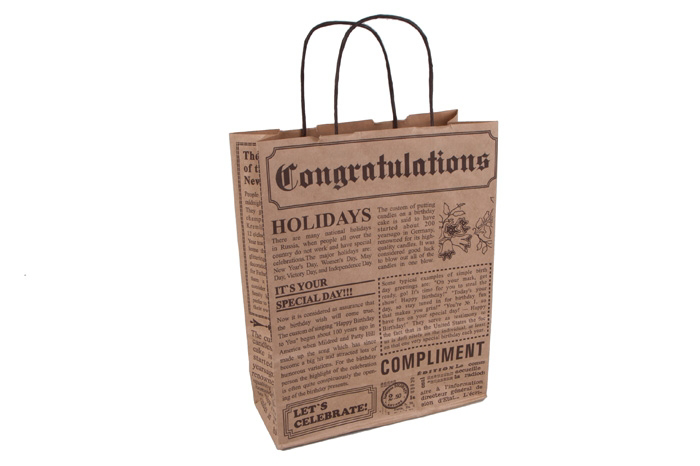 Сумка бумажная крафт As, 20x24x11см