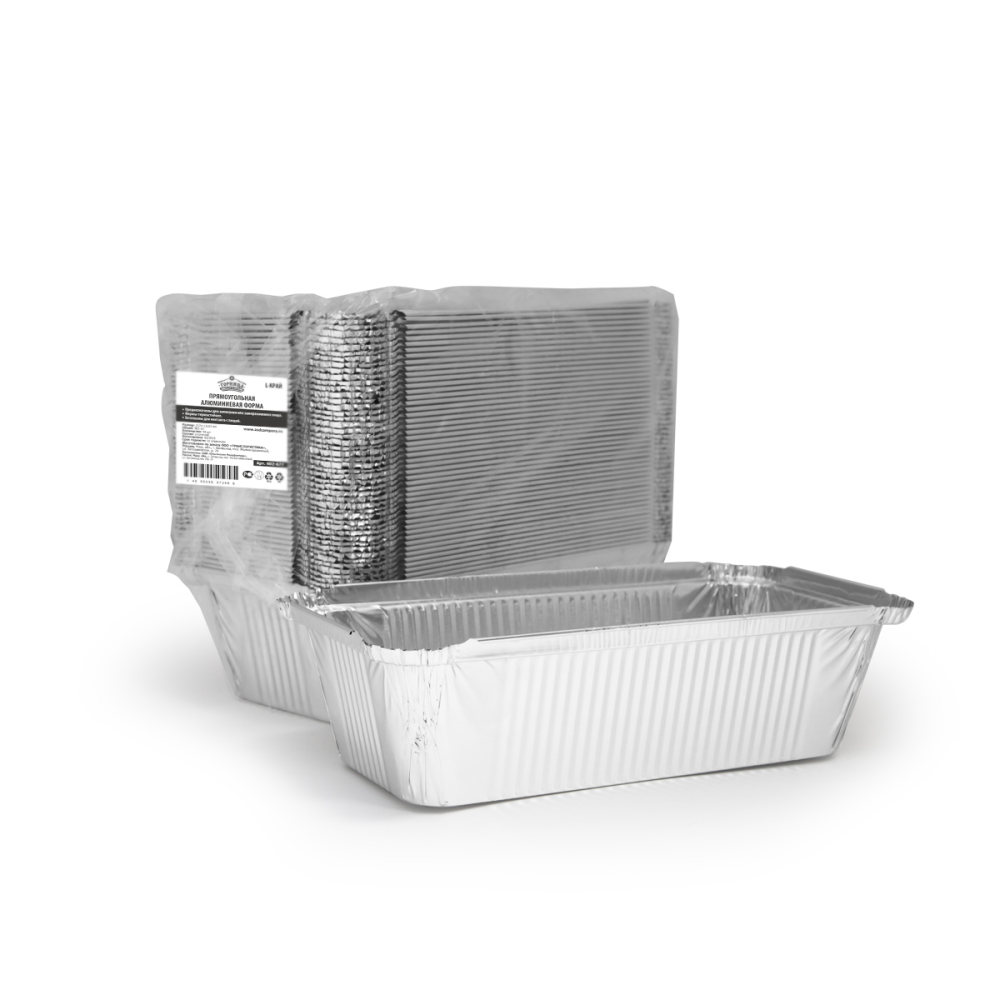 Форма алюминиевая прямоугольная 865мл, 50шт