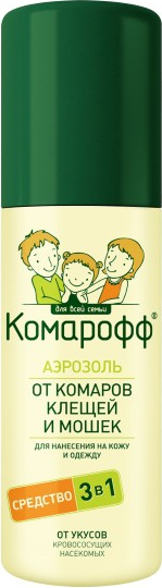 Аэрозоль Комарофф от насекомых 3 в 1 100 мл