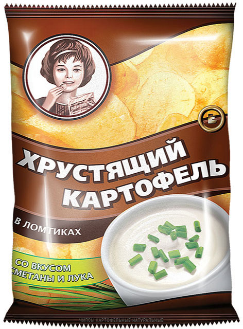 Чипсы Хрустящий картофель со вкусом сметаны и лука, 40г