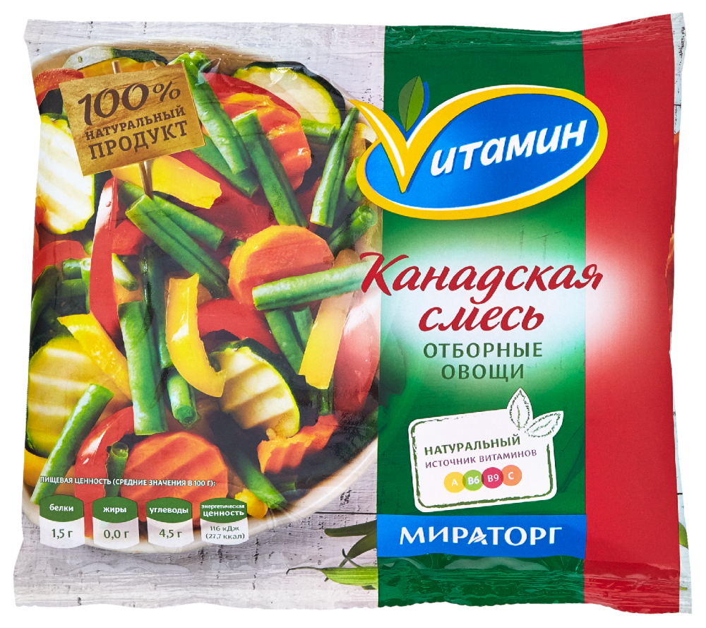 Смесь овощная Vитамин Канадская свежемороженная 400 г