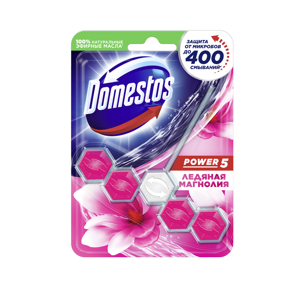 Блок для унитаза Domestos Power 5 Ледяная магнолия 55 г