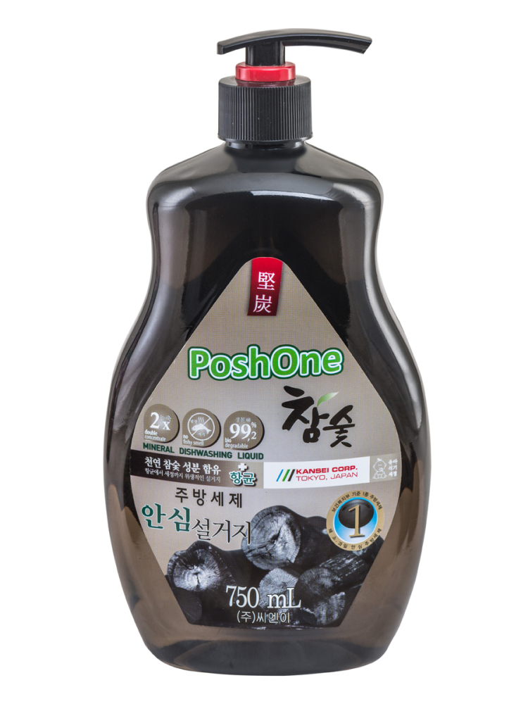 Средство Posh One с древесными углем для мытья посуды 750 мл