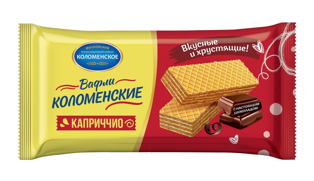 Вафли Коломенское Каприччио с шоколадной начинкой, 200г