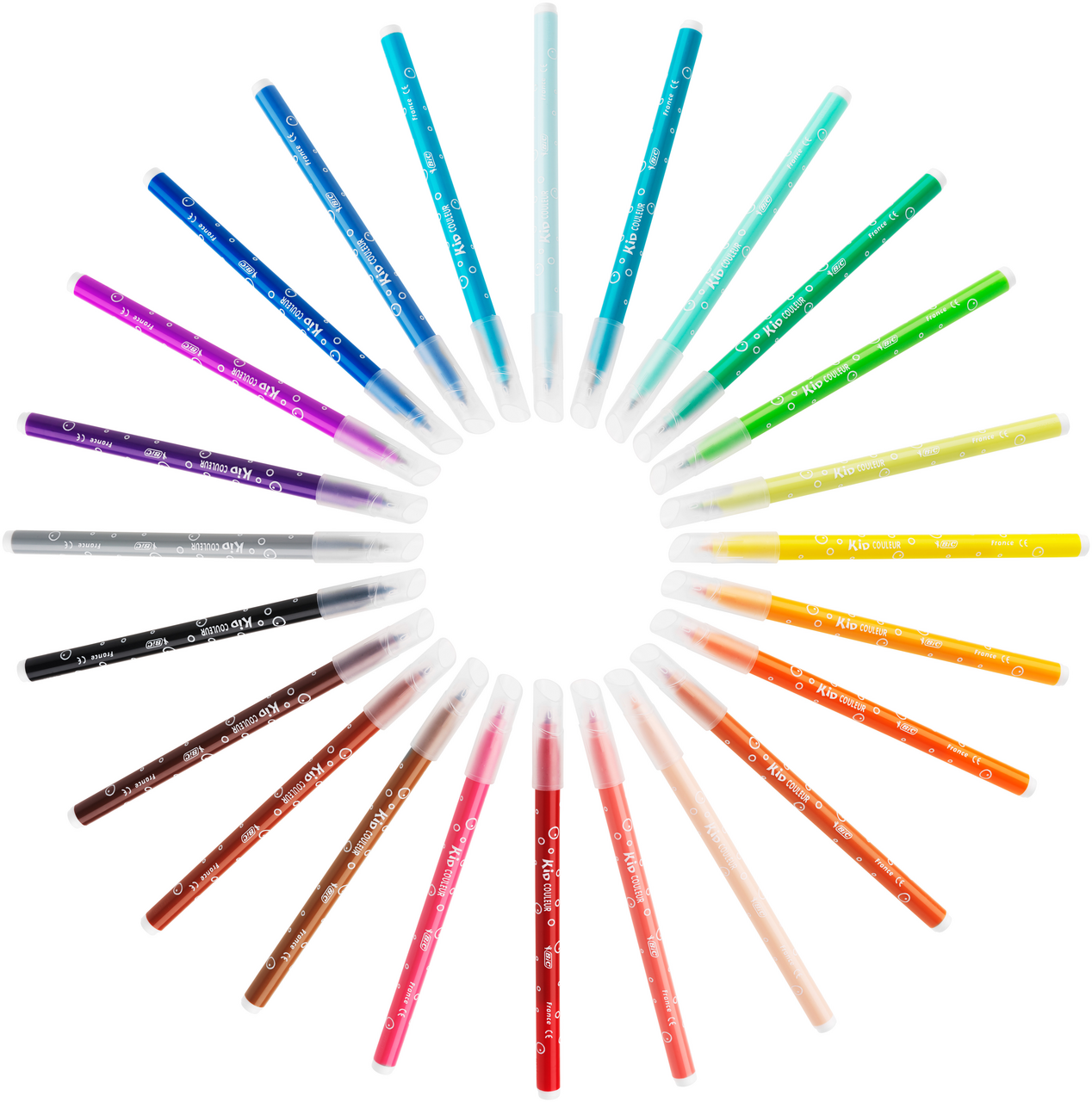 Фломастеры цветные BIC Kid Couleur смываемые 24 цвета 24 шт
