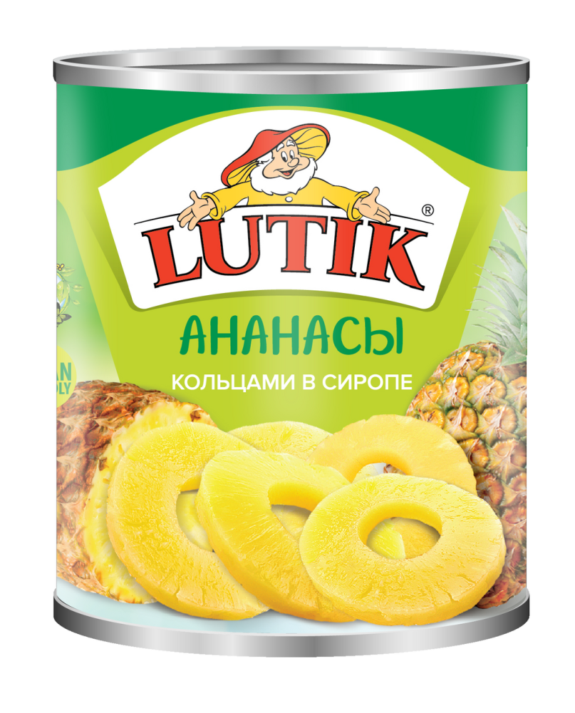 Ананас Lutik ломтиками в сиропе, 560г