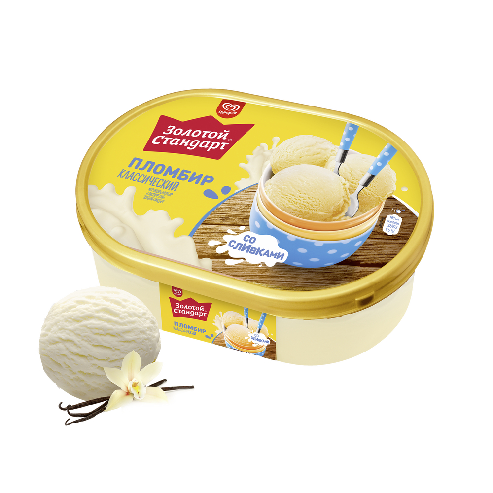 Мороженое Золотой Стандарт пломбир классический 475 г